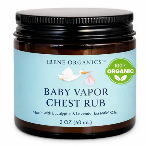 Miniatura 11 de Irene Organics Exfoliante orgánico para el pecho de vapor para bebés, hecho con ingredientes no tóxicos, bálsamo orgánico para aliviar la tos