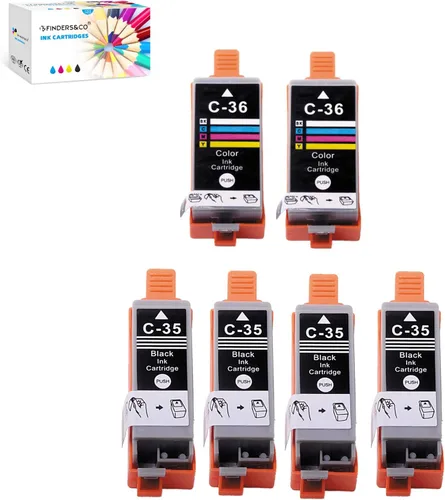 Miniatura 5 de F FINDERS&CO Cartucho de tinta de color compatible CLI-36 de repuesto para Canon 35 36 PGI35 CLI36 funciona con impresoras Canon Pixma iP110 iP100