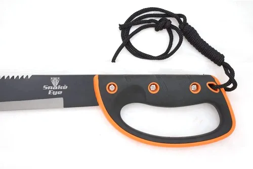 Miniatura 3 de Snake Eye Tactical Machete de hoja fija de espiga completa con funda para exteriores, caza, camping, pesca (13-28BKOR)