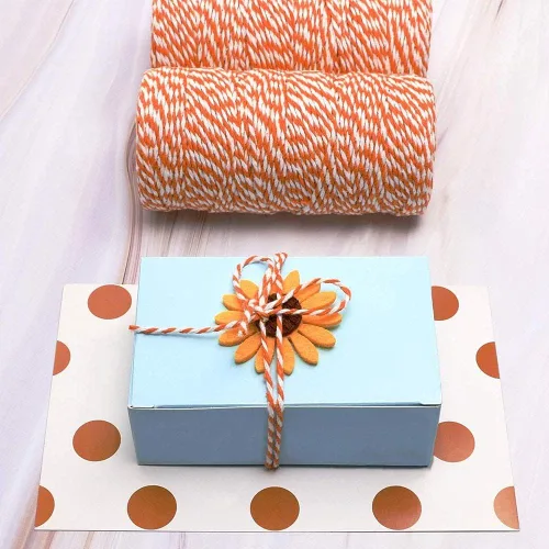 Miniatura 5 de Leecogo Cordel para panaderos, cordel de algodón naranja y negro, 656 pies, cordel de carnicero para envolver regalos de Halloween, manualidades