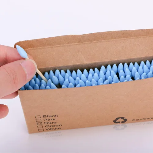Miniatura 7 de Hisopos de algodón de bambú natural, ecológicos y biodegradables, cómodos y suaves, libres de plástico, para limpieza y maquillaje de orejas, Azul