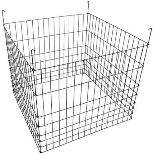 Miniatura 2 de Cubo de compostaje de alambre de jardín 30x30x24 pulgadas, negro, cercado de cama de jardín