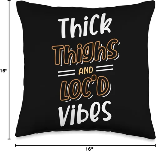 Miniatura 4 de Locs Afro Dreadlocks Love Natural Beauty Hair Locd Thick Thighs Loc'd Vibes Afro Hair - Almohada africana americana, 16 x 16 pulgadas, multicolor