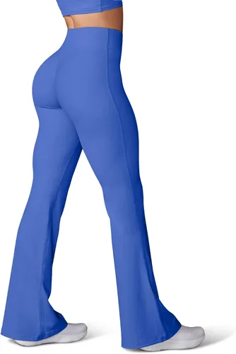Miniatura 60 de HEGALY Pantalones de yoga acampanados para mujer, leggings cruzados, suaves, de cintura alta, pantalones casuales de entrenamiento con corte de bota