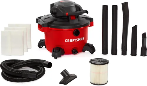 CRAFTSMAN CMXEVBE17606 Aspiradora en seco y húmedo de 12 galones 6.0 HP con soplador de hojas desmontable, aspiradora portátil para tienda húmeda y