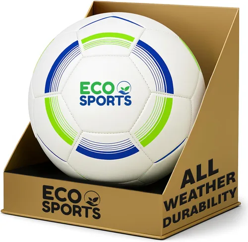 Eco Sports Soccer Ball, Size 3, 4, & 5 PVC Free, Recycled TPU Material, Long Air Retention for Practice & Games BPA Free Non Toxic, Better Balls
