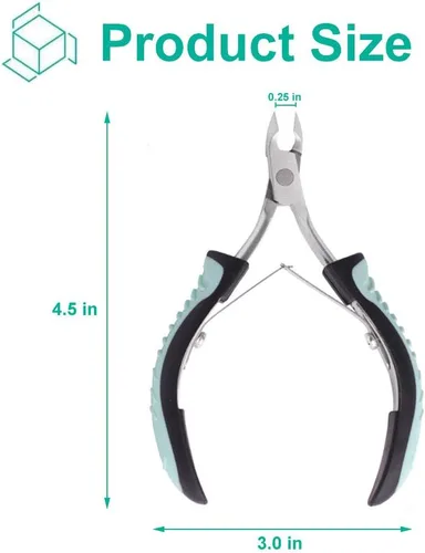 Miniatura 5 de IVON - Corta cutículas, pinza profesional antideslizante de acero inoxidable Verde