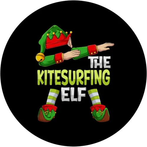 Miniatura 3 de Dabbing kitesurfer Christmas kitesurf The Kitesurfing Elf PopSockets Standard PopGrip