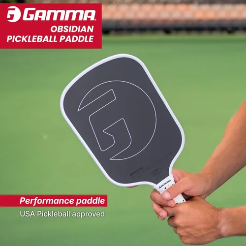 Miniatura 2 de GAMMA Paleta de pickleball de obsidiana 13 y 16, pala de pickleball de fibra de carbono cruda, palas de pickleball prémium