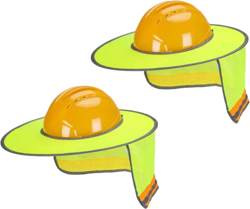 Miniatura 16 de UNCO - Casco de Sombrero Duro con Protector Solar, 1 Paquete, Amarillo, Visera Completa y Estándar de Malla Reflectante de Alta Visibilidad