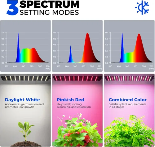 Miniatura 7 de Barrina Mini invernadero portátil con luces LED de cultivo para plantas de interior, luz de planta de alto rendimiento de 40 W, pequeño invernadero