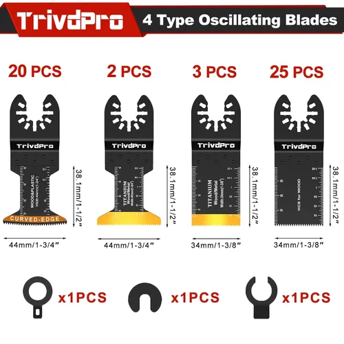 Miniatura 2 de Cuchillas de Herramienta Oscilante Cuchillas Multiherramienta - TrivdPro 50 piezas Juego de Cuchillas de Herramientas Múltiples Cuchillas de Sierra