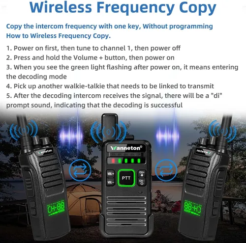 Miniatura 4 de Walkie talkies RT22pro Walkie Talkies inalámbricos de copia de frecuencia recargable para adultos, walkie talkies 4 unidades de largo alcance