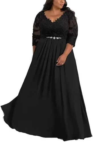 Mother of The Bride Dresses for Wedding Lace Plus Size Wedding Guest Dress V Neck Mother of The Groom Dresses