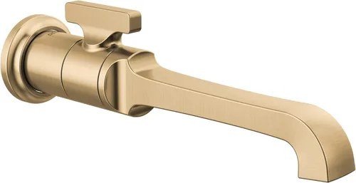 Delta Tetra - Grifo de baño de montaje en pared de 1 agujero, dorado cepillado de un solo orificio para tocador, bronce champán T3589LF-CZ-PR-WL