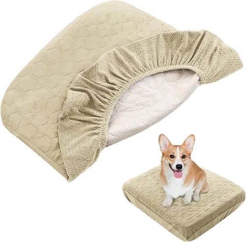 Miniatura 15 de nanbowang Fundas impermeables para cama de perro, fundas de repuesto lavables, pelo de mascota fácil de quitar, funda de almohada para perro