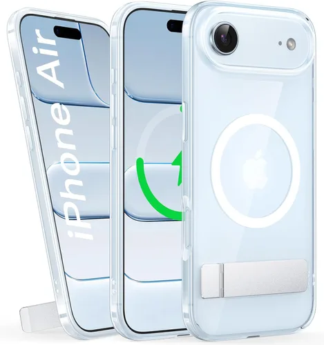 Miniatura 34 de BXYJY Funda magnética para iPhone Air con soporte, compatible con MagSafe, botón de control de cámara, protección completa de la lente, caída
