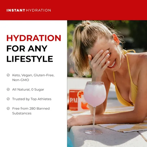 Miniatura 4 de Instant Hydration Paquetes de Polvo de Electrolitos - Mezcla de Bebida de Electrolitos Paloma - Sin Azúcar - Keto, Vegano, Sin Gluten, Sin OMG
