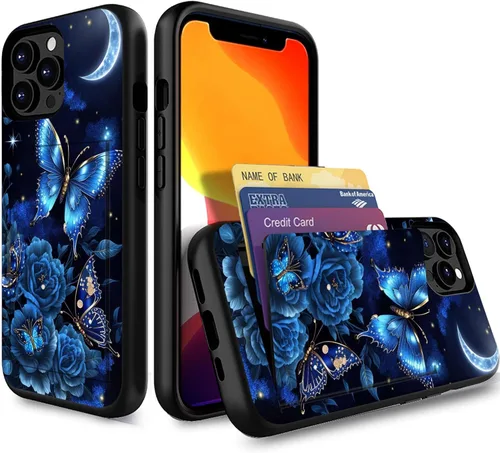 Miniatura 80 de Funda para iPhone Air, funda tipo cartera con ranura para tarjeta oculta, a prueba de golpes, TPU y PC, funda protectora de doble capa para iPhone