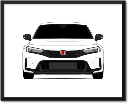 Color personalizable: Custom Car Posters - Póster hecho a mano compatible con Honda Civic Type R (2023-presente) FL5, decoración artística de pared,