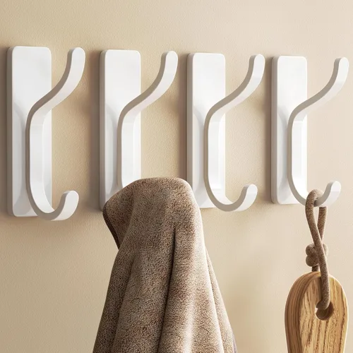 pickpiff Ganchos de Pared Adhesivos para Abrigos - Percha de Puerta Resistente Stick-On, Gancho de Metal para Colgar Toalla, Bolso, Bata, Mochila,