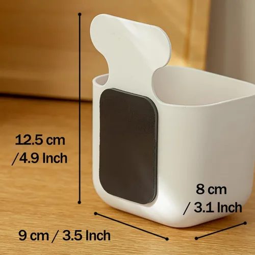 Miniatura 5 de Estante magnético para almacenamiento de vasos para refrigerador, organizador magnético para bolígrafos, soporte para lavandería, tablero, Blanco