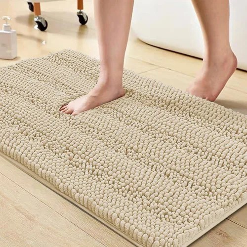 Miniatura 121 de Turquoize Alfombras de Baño de Chenilla Peludas Alfombra de Baño Antideslizante Gruesas Alfombras Peludas para Baño Chenilla Juego de Alfombra