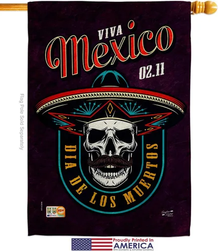 Miniatura 2 de Viva México - Kit de banderas para casa de jardín, Día de Muertos, Día de los Muertos, Fiesta Mexicana, Otoño, Pequeña pancarta decorativa