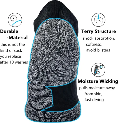 Miniatura 4 de CWVLC Paquete múltiple de calcetines deportivos de compresión acolchados unisex