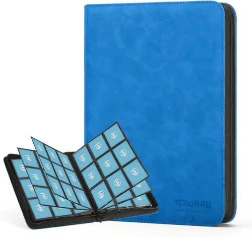 Miniatura 26 de Carpeta con cremallera de 12 bolsillos para 720 tarjetas, bolsillos laterales seguros de carga, carpeta de álbum de tarjetas intercambiables, Negro