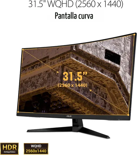 Miniatura 2 de ASUS TUF Gaming - Monitor curvo HDR de 32 pulgadas 1440P (VG32VQ1B) QHD (2560 x 1440), 165 Hz (admite 144 Hz), 1 ms, ELMB, altavoz, FreeSync