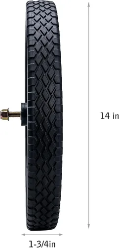 Miniatura 9 de ASDFGHT Ruedas para cortacésped de 14 pulgadas (paquete de 2) se adapta a la mayoría de cortacéspedes estándar, estructura de rodamientos