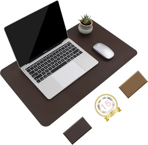Miniatura 38 de YSAGi Almohadilla de escritorio de piel antideslizante, tapete impermeable para teclado de computadora portátil, protector de mesa y alfombrilla
