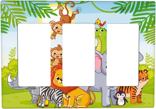 Miniatura 81 de Arctic Animals - Placa de interruptor de luz de 1 banda, lindo sello de dibujos animados, pingüino, oso polar, placa de pared individual basculante