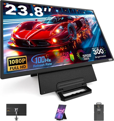 Monitor portátil grande de 24 pulgadas, extensor de pantalla para laptop, 1080P FHD 100HZ IPS, monitor de viaje para trabajo en casa, pantalla de