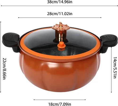 Miniatura 6 de Olla a presión micro antiadherente, olla de micropresión de calabaza de gran capacidad de 8 L, ollas a presión fáciles de limpiar para cocinar a gas