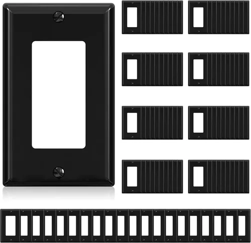 Miniatura 8 de ELEGRP Placa decorativa de pared para receptáculo, cubiertas decorativas de tamaño estándar de 1 gang, placas frontales de policarbonato irrompibles