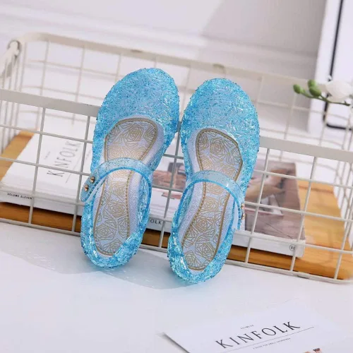 Miniatura 5 de Amtidy - Zapatos bajos tipo princesa inspirados en disfraces de Frozen, Elsa y reina de nieve, para niñas, sandalias para cumpleaños