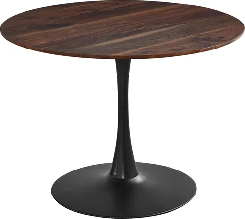 Miniatura 18 de Mesa de comedor redonda de 31.5 pulgadas, mesa de tulipanes de mediados de siglo con base de pedestal de metal, mesa de ocio moderna para espacios