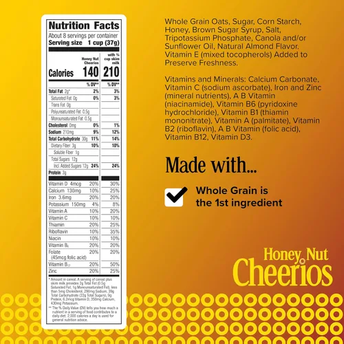 Miniatura 2 de Cereales para desayuno con avena Cheerios Honey Nut, sin gluten. 10.8 onzas