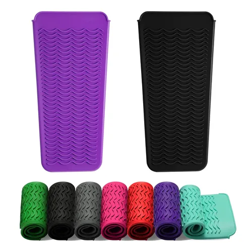 Miniatura 8 de ZAXOP Paquete de 2 bolsas de silicona resistentes al calor para plancha plana, rizador, alisador de cabello, varitas para rizar el cabello, Rosa