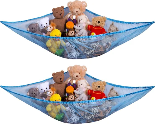 Miniatura 8 de Handy Laundry Hamaca de Juguete Jumbo, Blanca, Organiza Animales de Peluche y Juguetes para Niños con esta Hamaca de Malla, Gran Decoración, Blanco