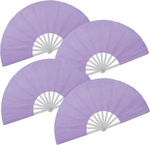 Miniatura 13 de 2 ventiladores plegables grandes de mano para hombres y mujeres, abanicos decorativos plegables, accesorios rave, utilizados para bailes, fiestas