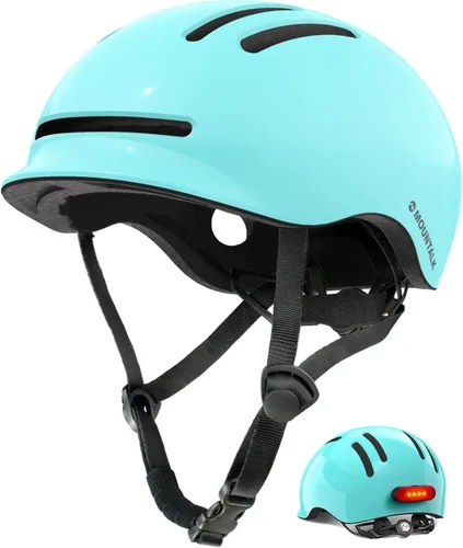 MOUNTALK Cascos de bicicleta para adultos, hombres y mujeres, casco de bicicleta para hombres/mujeres con luz magnética, casco para jóvenes