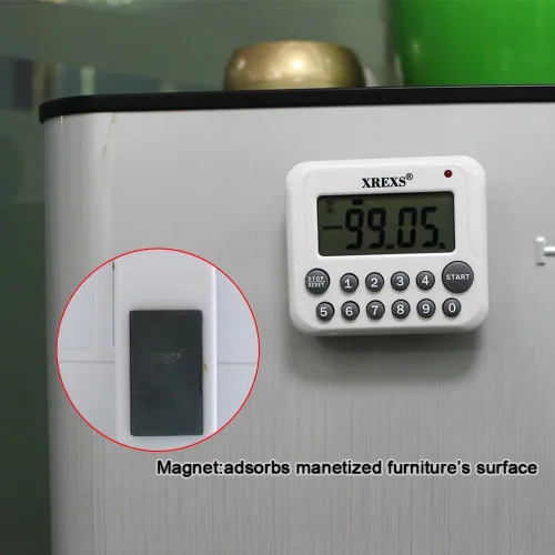 Miniatura 4 de XREXS Temporizador digital de cocina, con pantalla LCD grande. Temporizador de cuenta regresiva. Temporizador de cocina con alarma fuerte, con parte