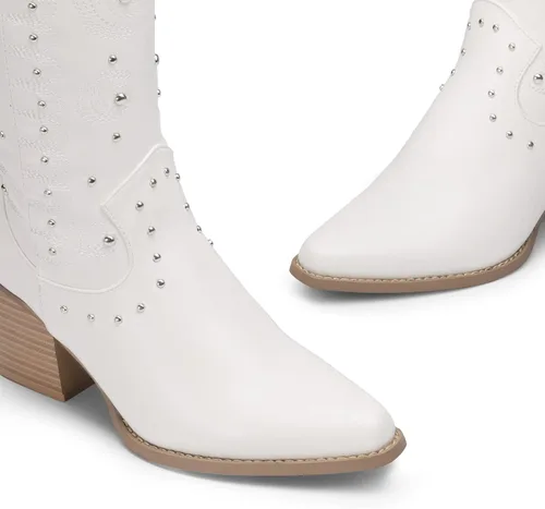 Miniatura 4 de DREAM PAIRS Women's Western Cowboy boots Mid Calf Cowgirl boot Pull-on