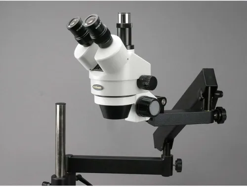 Miniatura 4 de AmScope SM-7TZ-FRL Professional trinocular zoom microscopio estéreo, WH10 X Oculares, 3,5 x -90 X Zoom de Ampliación, 0.7 x -4.5 X lente, 8 W