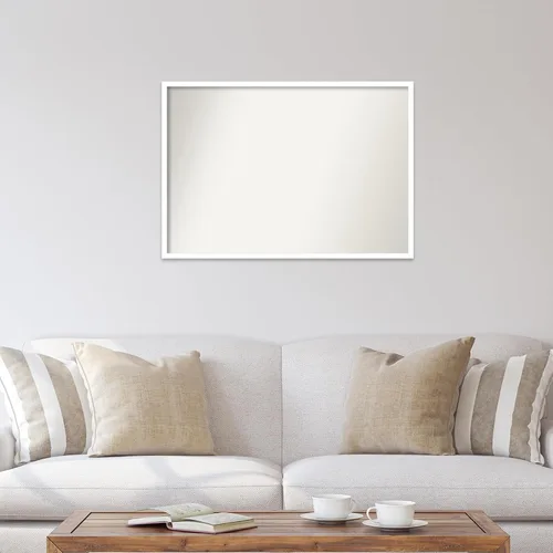 Miniatura 1063 de Amanti Art Espejo de baño blanco para sobre el fregadero, 32 x 45 pulgadas, espejo de tocador rectangular blanco esbelto, marco de madera moderno