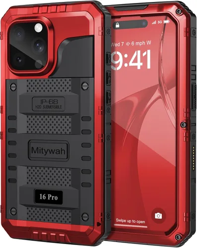 Miniatura 92 de Mitywah Funda impermeable para iPhone 7/iPhone 8 / iPhone SE 2020, funda de metal resistente de grado militar, protección de cuerpo completo