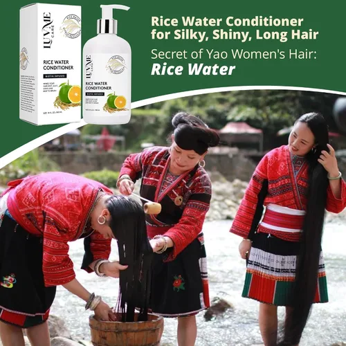 Miniatura 4 de Luv Me Care Acondicionador de engrosamiento del cabello con agua de arroz, con biotina, mejora la fuerza, el volumen y el brillo, acondicionador